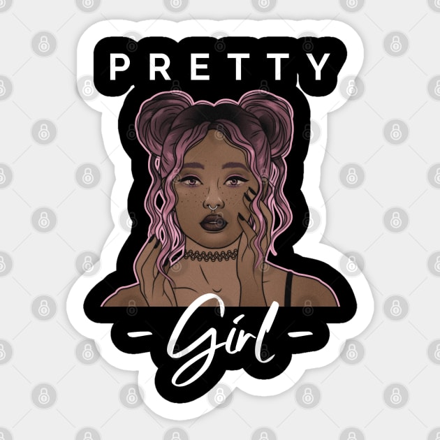 Pretty girl, totes, phone cases, laptop covers, masks, stickers ,pins, Sticker by BostonBulldog